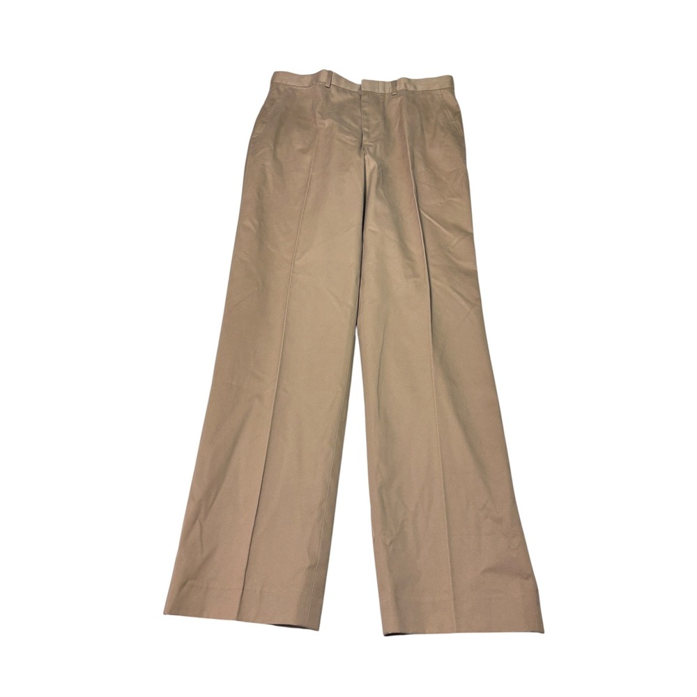 NWT VTG Polo Ralph Lauren Mens 34X33 Khaki Tan 100% Cotton Twill Dress Trousers